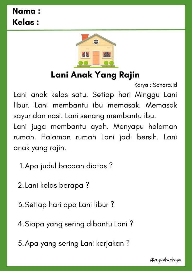 Cerita Pendek Untuk Belajar Membaca - Yuk Kita Belajar 67E Belajar
