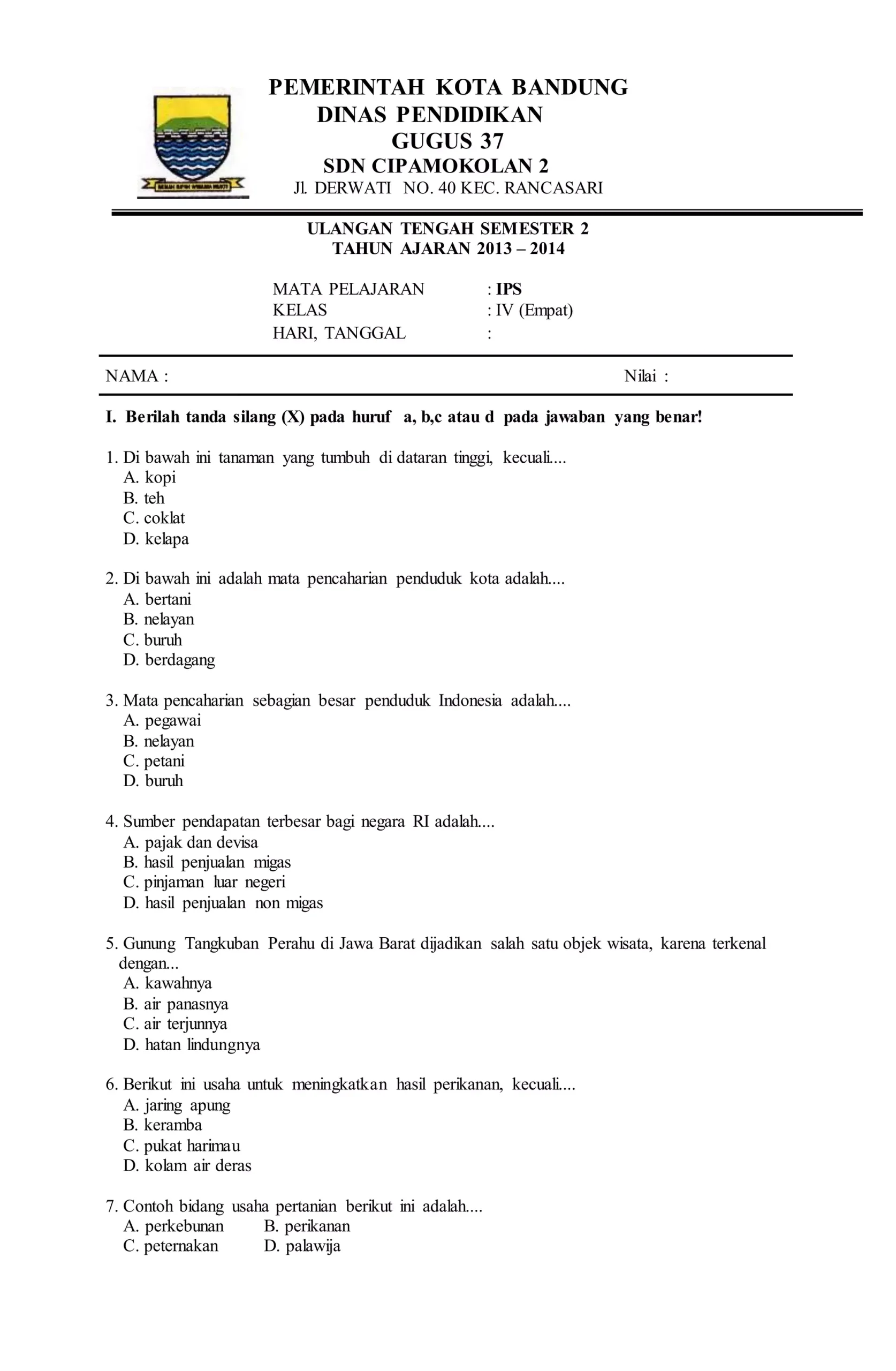 10 Latihan Soal UKK IPS Kelas 4 Semester 2 Paling Sering Muncul, Wajib Dipelajari Sebelum Ujian!