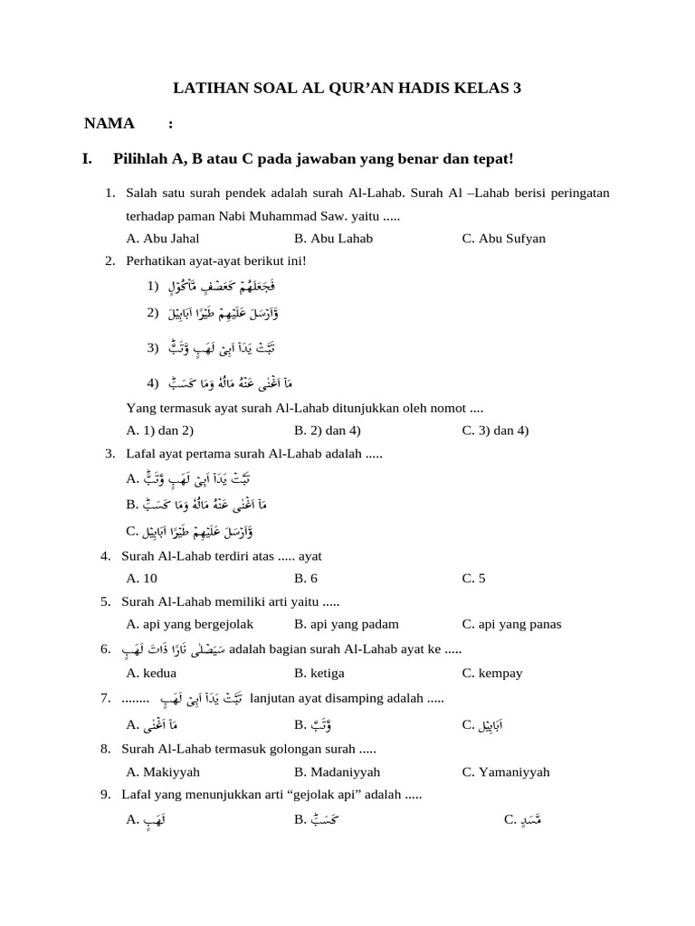 5 Fakta Mengejutkan dari Latihan Soal BAB 2 PAI Kelas 3 SD, Wajib Tahu Sebelum Download Soal Quran Hadis Kelas 3 K13