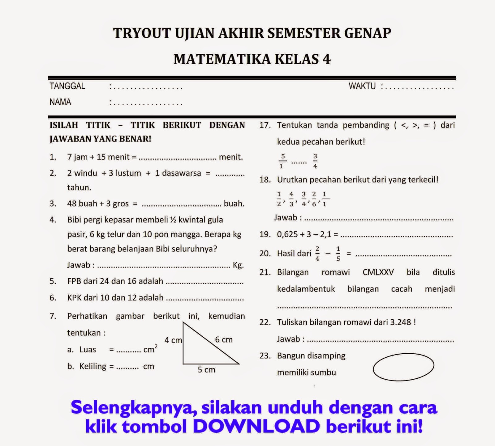 5 Fakta Ternyata Latihan Soal Ujian Matematika Kelas 4 SD Adalah Kunci Sukses Segitiga Sama Kaki