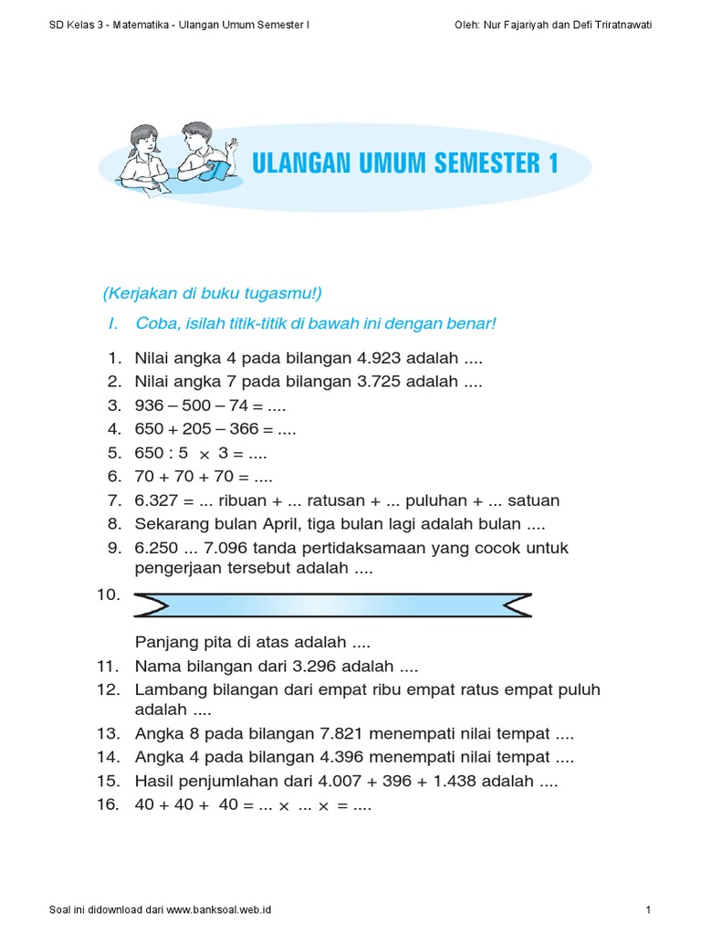 7 Cara Download Soal SD Kelas 3 SD Pra Ulangan Umum Matematika yang Terbukti Efektif 7 Cara Download Soal SD Kelas 3 SD Pra Ulangan Umum Matematika yang Terbukti Efektif