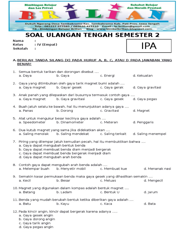 7 Cara Terbukti Meningkatkan Nilai dengan Latihan Soal UKK IPA Kelas 4 SD Semester 2 7 Cara Terbukti Meningkatkan Nilai dengan Latihan Soal UKK IPA Kelas 4 SD Semester 2