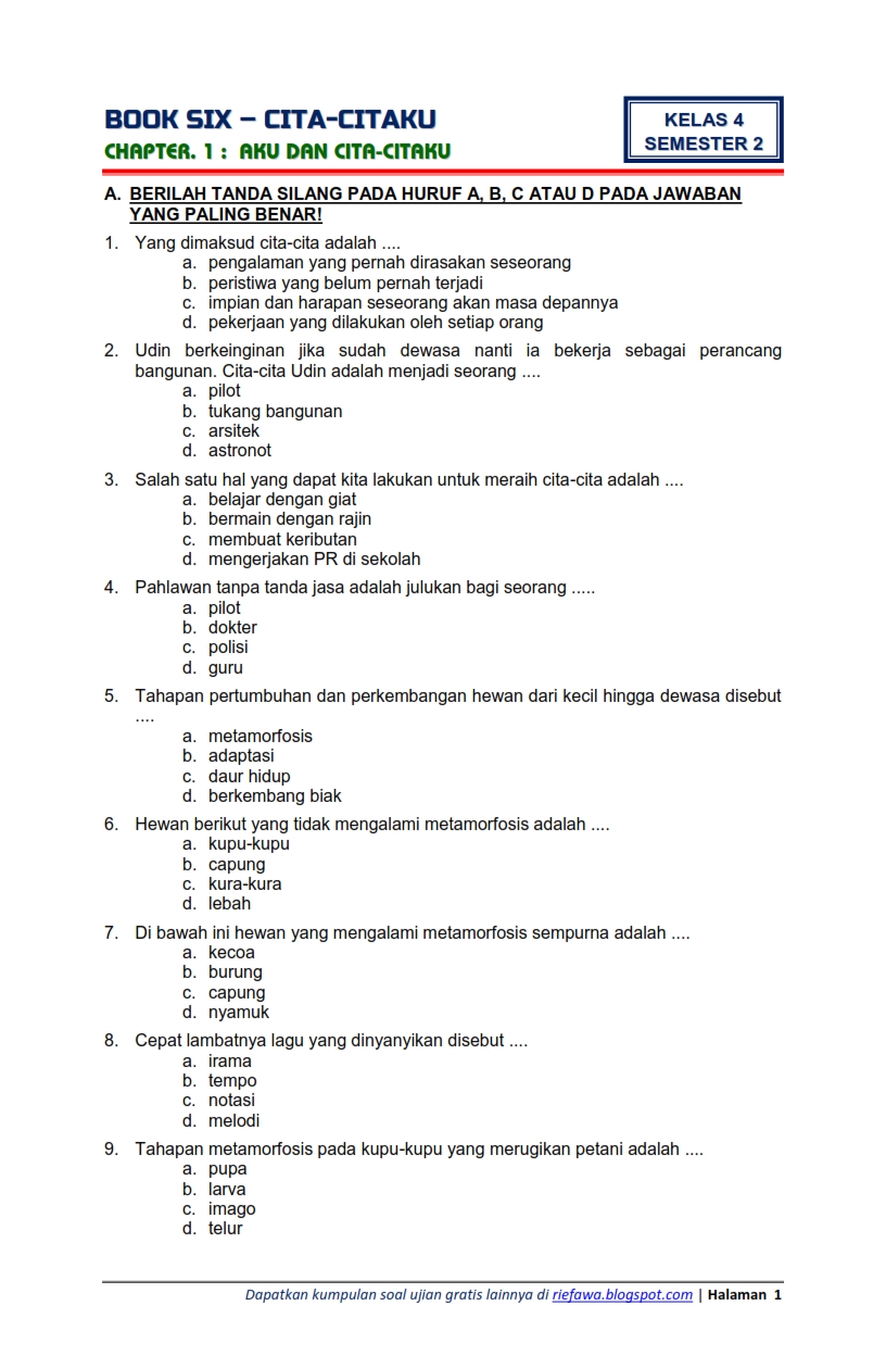 7 Contoh Soal Tematik 6 Kelas 4 SD yang Terbukti Bantu Siswa Kuasai OMI Matematika 2026