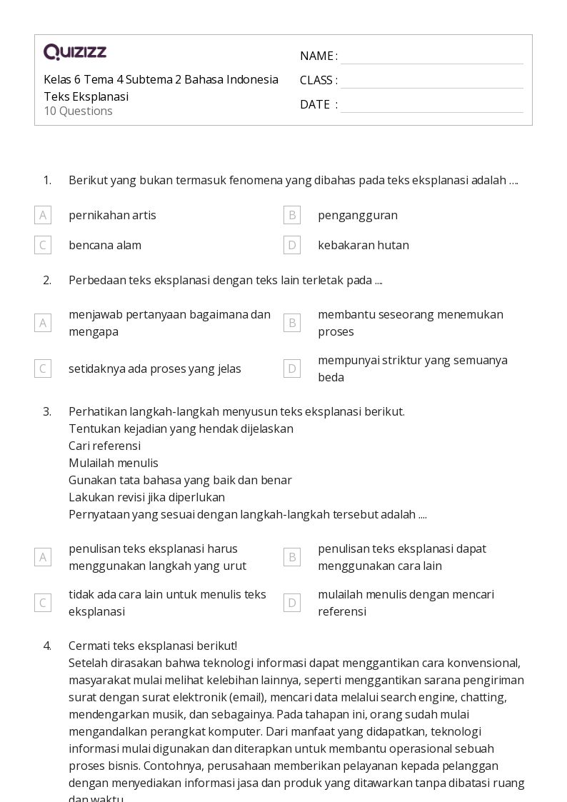 7 Rahasia Latihan Contoh Soal Kelas 6 Tema 4 Subtema 2 Terbukti Bikin Nilai Ujian Meroket