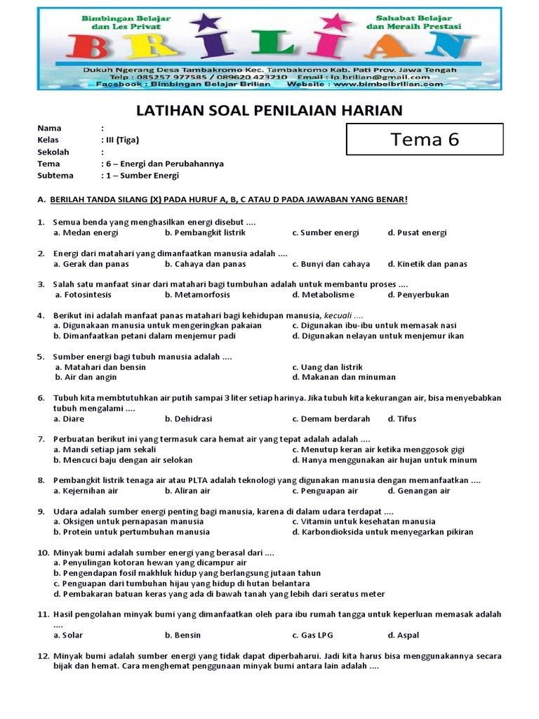 7 rahasia contoh soal tema 6 subtema 1 kelas 3 yang wajib diketahui sebelum ujian 2026