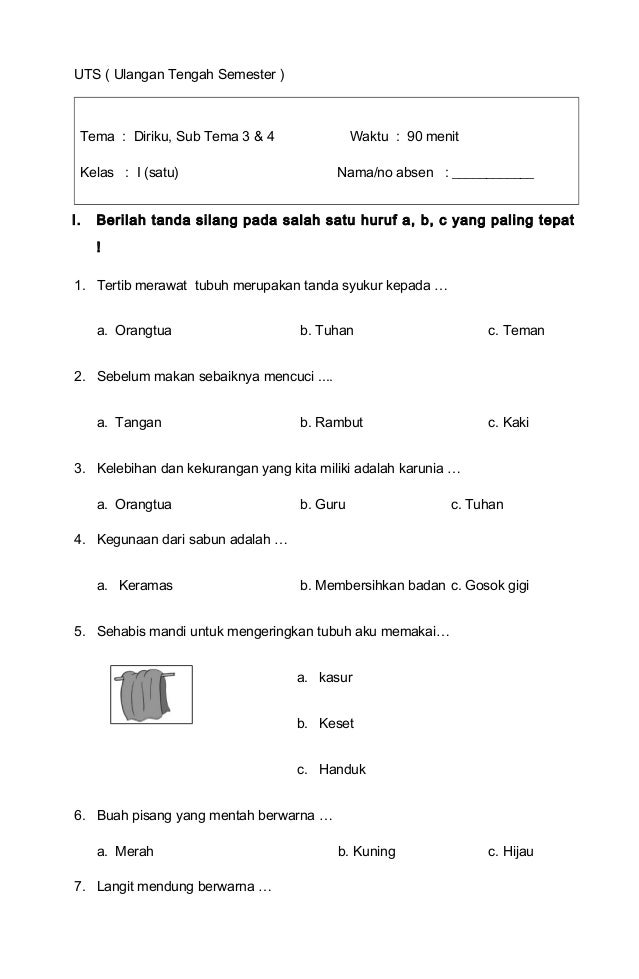 Akhirnya Sukses Latihan Soal Ujian Tematik Kelas 1 SDIT Subtema 4 dalam 7 Langkah Praktis