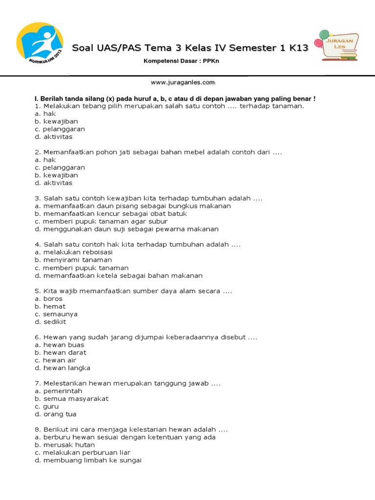 Akhirnya Tahu! 7 Latihan Soal UAS Tema 3 Kelas 4 Semester 1 yang Wajib Dikuasai Sebelum Ujian Akhirnya Tahu! 7 Latihan Soal UAS Tema 3 Kelas 4 Semester 1 yang Wajib Dikuasai Sebelum Ujian
