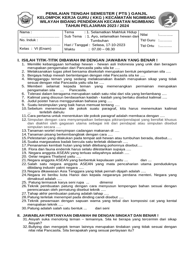 Download Soal PTS Tema 6 Sub Tema 3 Kelas 5: 3 Fakta Mengejutkan yang Wajib Tahu Sebelum Ujian