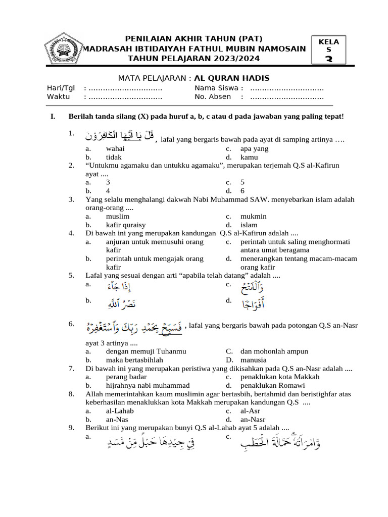 Download Soal Quran Hadis Kelas 3, Ternyata Pendis Siapkan 90 Buku PAI dan Bahasa Arab Gratis di Website Kemenag Download Soal Quran Hadis Kelas 3, Ternyata Pendis Siapkan 90 Buku PAI dan Bahasa Arab Gratis di Website Kemenag