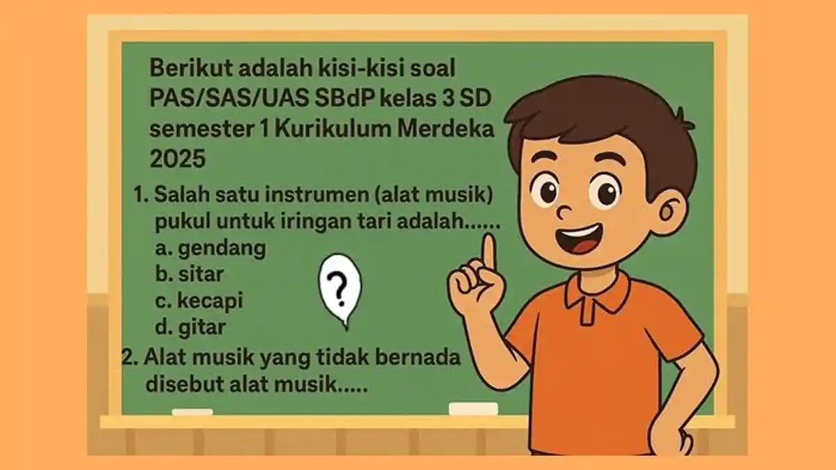 Inilah 3 Soal PTS SBdP Kelas 3 Semester 1 yang Sering Muncul, Wajib Download Sebelum Terlambat!
