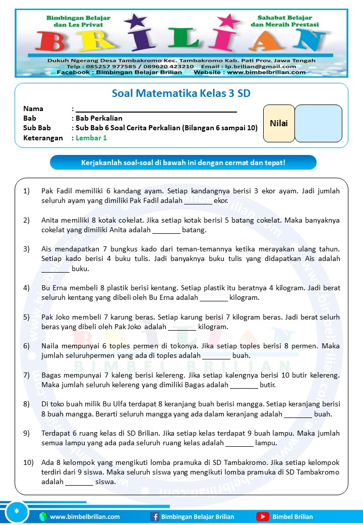 Inilah 7 Cara Mudah Membuat Soal Cerita Perkalian Kelas 3 SD yang Menarik dan Tidak Membosankan Inilah 7 Cara Mudah Membuat Soal Cerita Perkalian Kelas 3 SD yang Menarik dan Tidak Membosankan