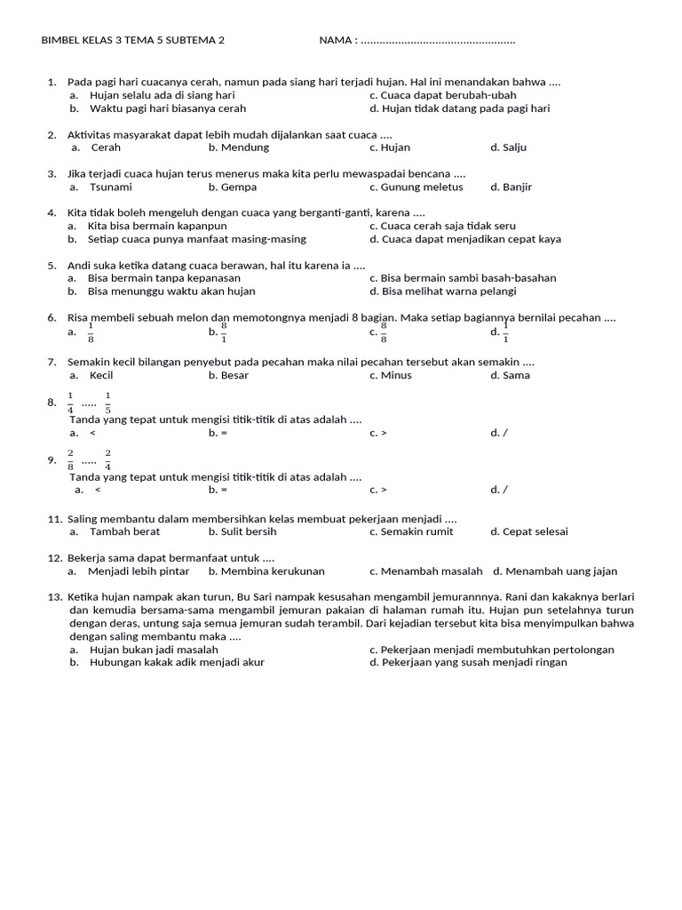 Mudah Memahami Keanekaragaman Hayati dengan 5 Contoh Soal Tema 5 Subtema 2 Kelas 3