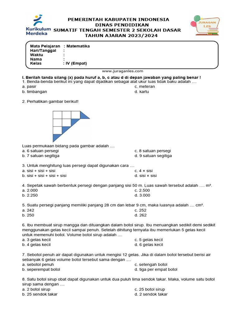 Rahasia Lulus Nilai Sempurna dengan Bank Soal UTS Matematika Kelas 4 Semester 2