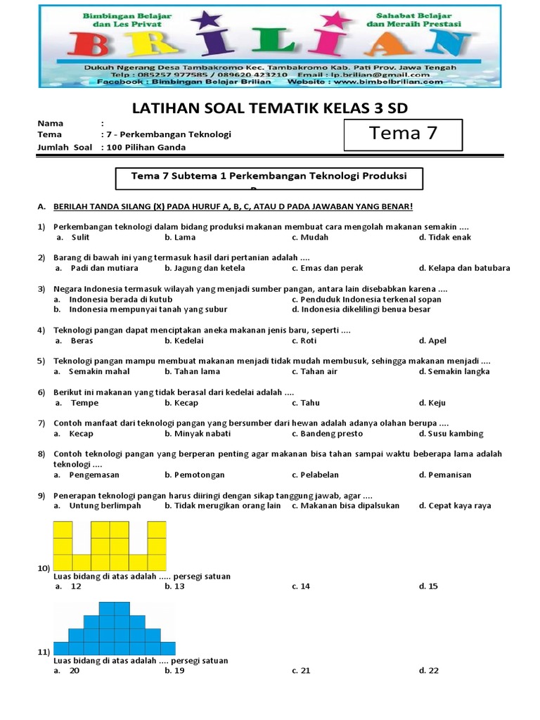 Rahasia Skor Tinggi Lewat Kumpulan Soal Tematik Kelas 3 SD Tema 7 Tahun 2017 Terbaru Rahasia Skor Tinggi Lewat Kumpulan Soal Tematik Kelas 3 SD Tema 7 Tahun 2017 Terbaru