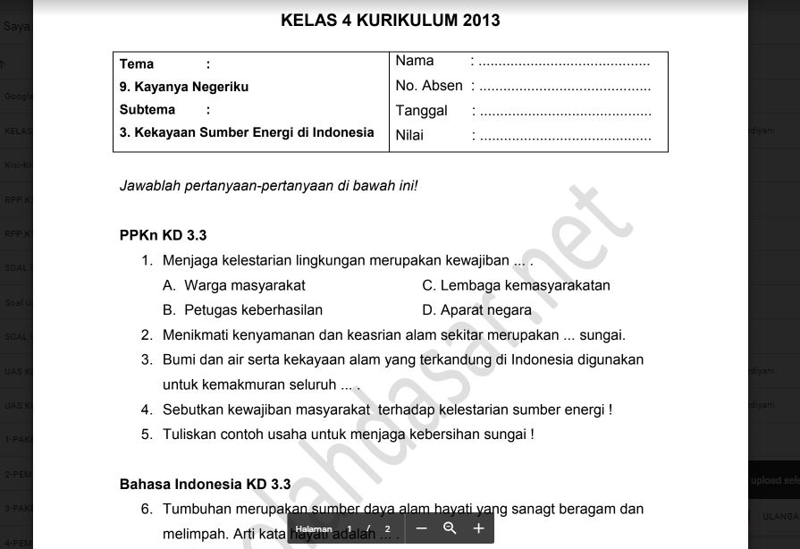 Rahasia Skor Tinggi Ternyata Pakai Contoh Soal Tematik 1 Kelas 4 Terbaru Ini