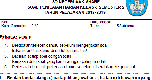 Terbukti 5 Contoh Soal Tema 5 Kelas 3 Kurikulum 2013 Revisi 2018 Bikin Anak Cepat Paham