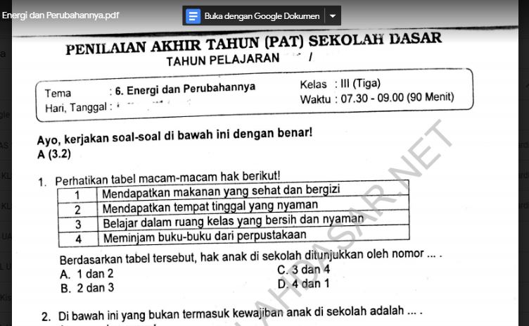 Terbukti! Kuasai contoh soal tema 6 kelas 3 energi dan perubahannya dengan 5 cara cepat