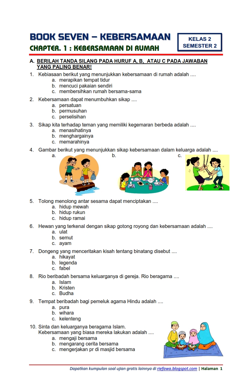 Ayo Asah Kemampuan Latihan Soal Kelas 1 Tema 4 Subtema 4 Aku dan Ayo Asah Kemampuan Latihan Soal Kelas 1 Tema 4 Subtema 4 Aku dan