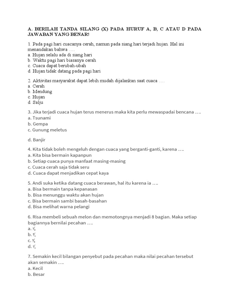 Wajib Tahu! Kumpulan Contoh Soal Tema 5 Kelas 3 Subtema 2 Agar Nilai Ujian Melejit Wajib Tahu! Kumpulan Contoh Soal Tema 5 Kelas 3 Subtema 2 Agar Nilai Ujian Melejit