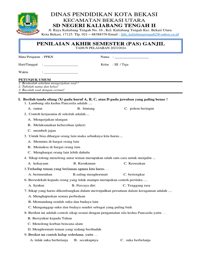 Wajib Tahu! Kumpulan soal ppkn kelas 3 sd kurikulum 2013 semester 1 Terlengkap Wajib Tahu! Kumpulan soal ppkn kelas 3 sd kurikulum 2013 semester 1 Terlengkap