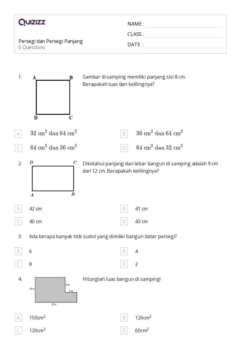 50 lembar kerja Persegi panjang untuk Kelas 5 di Quizizz Gratis 50 lembar kerja Persegi panjang untuk Kelas 5 di Quizizz Gratis
